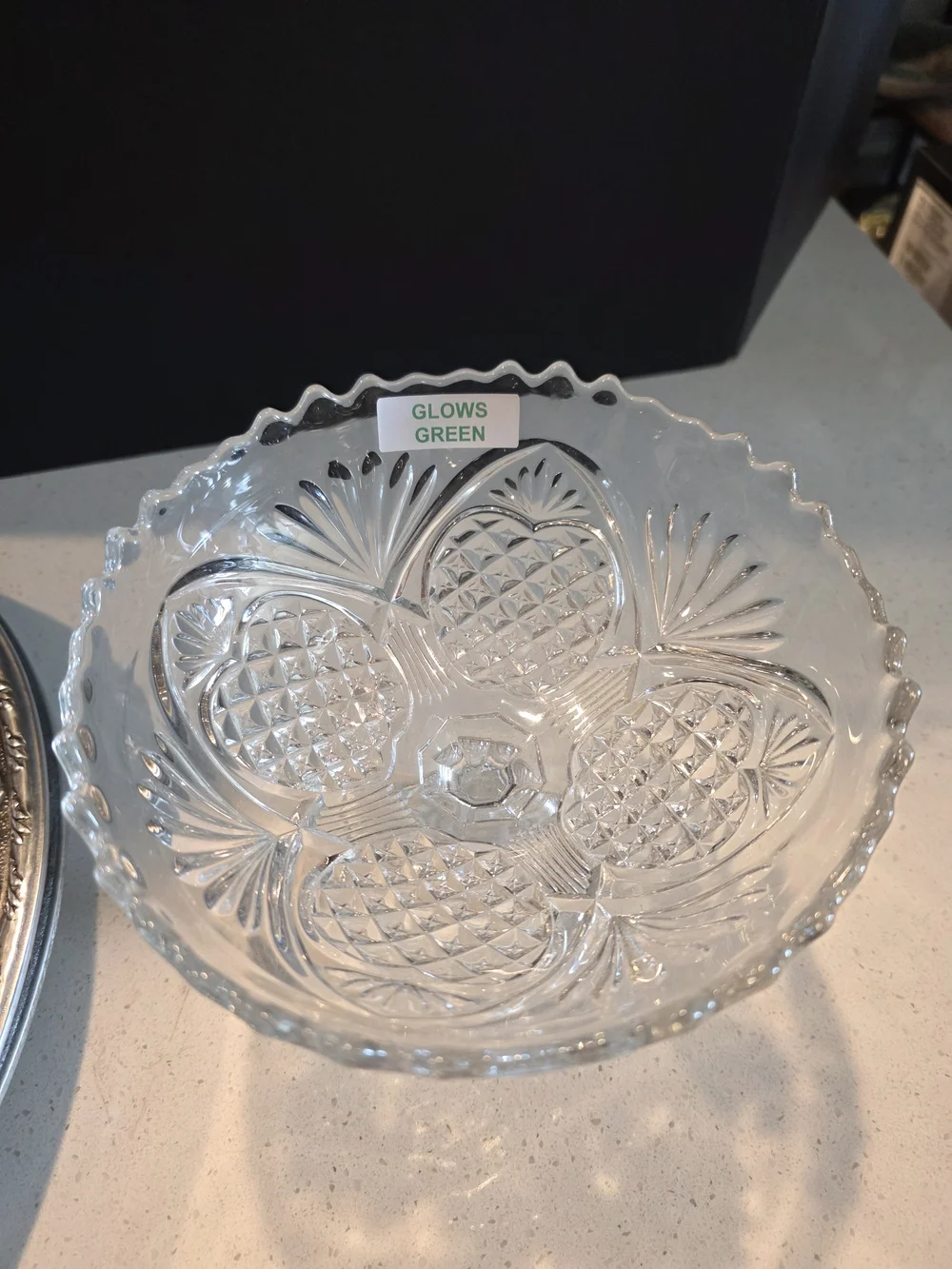 Uranium Glass Pedestal Bowl